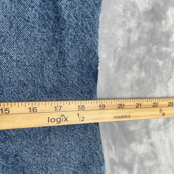 Zara Denim Dress Womens XL Blue Sleeveless Western Classic Button‎ Front - Picture 8 of 10